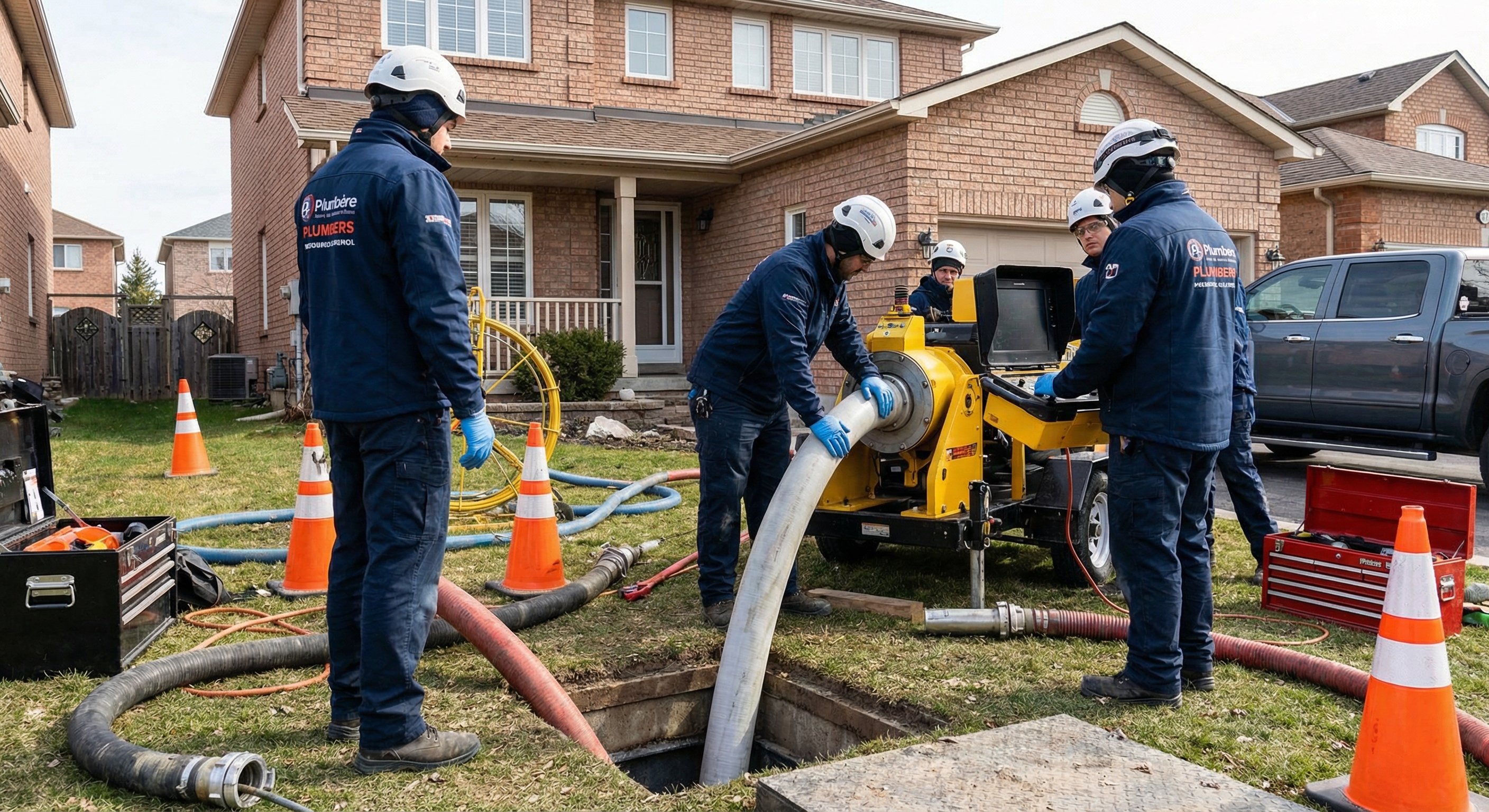 Professional sewer line work service